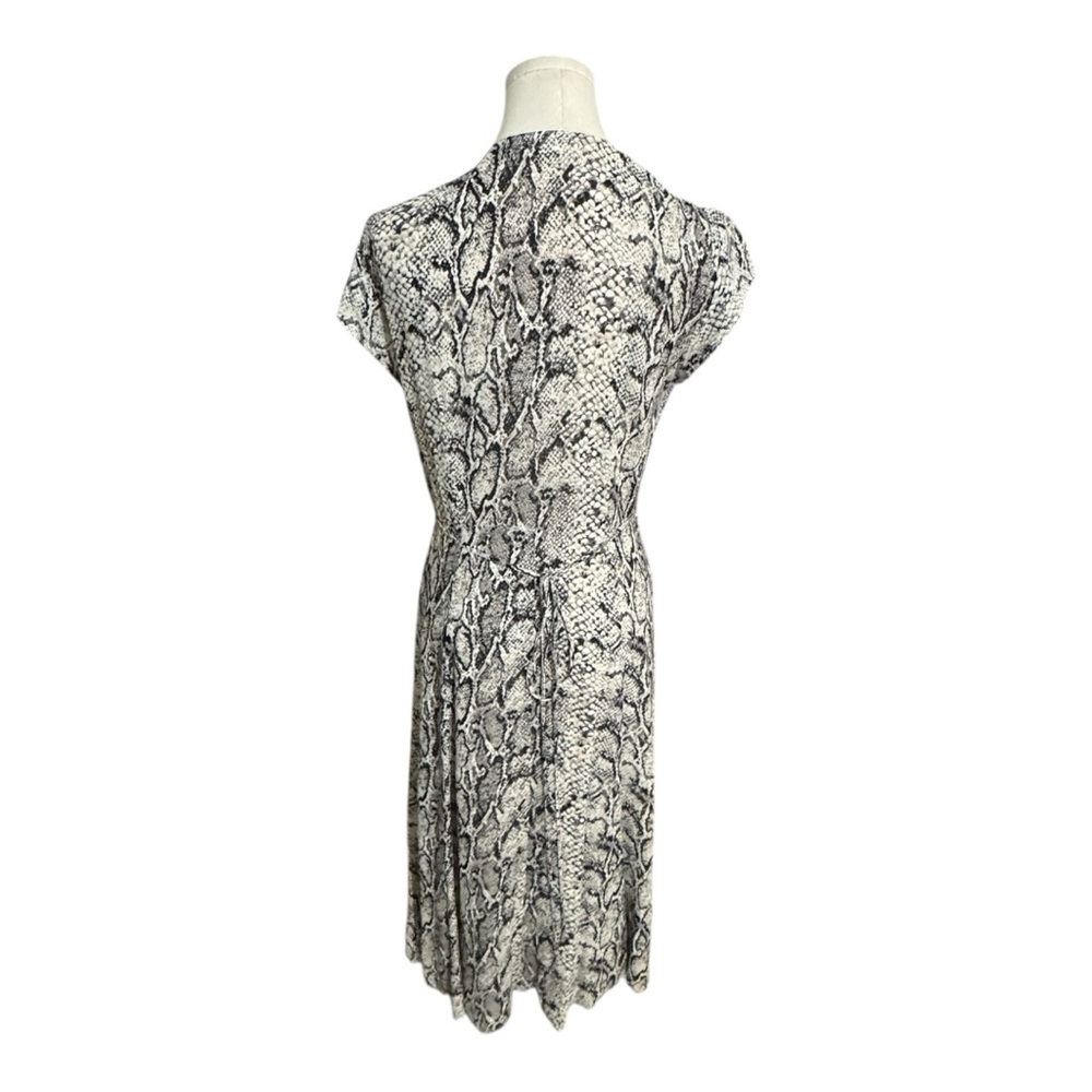 REFORMATION Black White Midi Dress Carin Rattlesnake Snakeskin Animal Print M - Picture 7 of 11